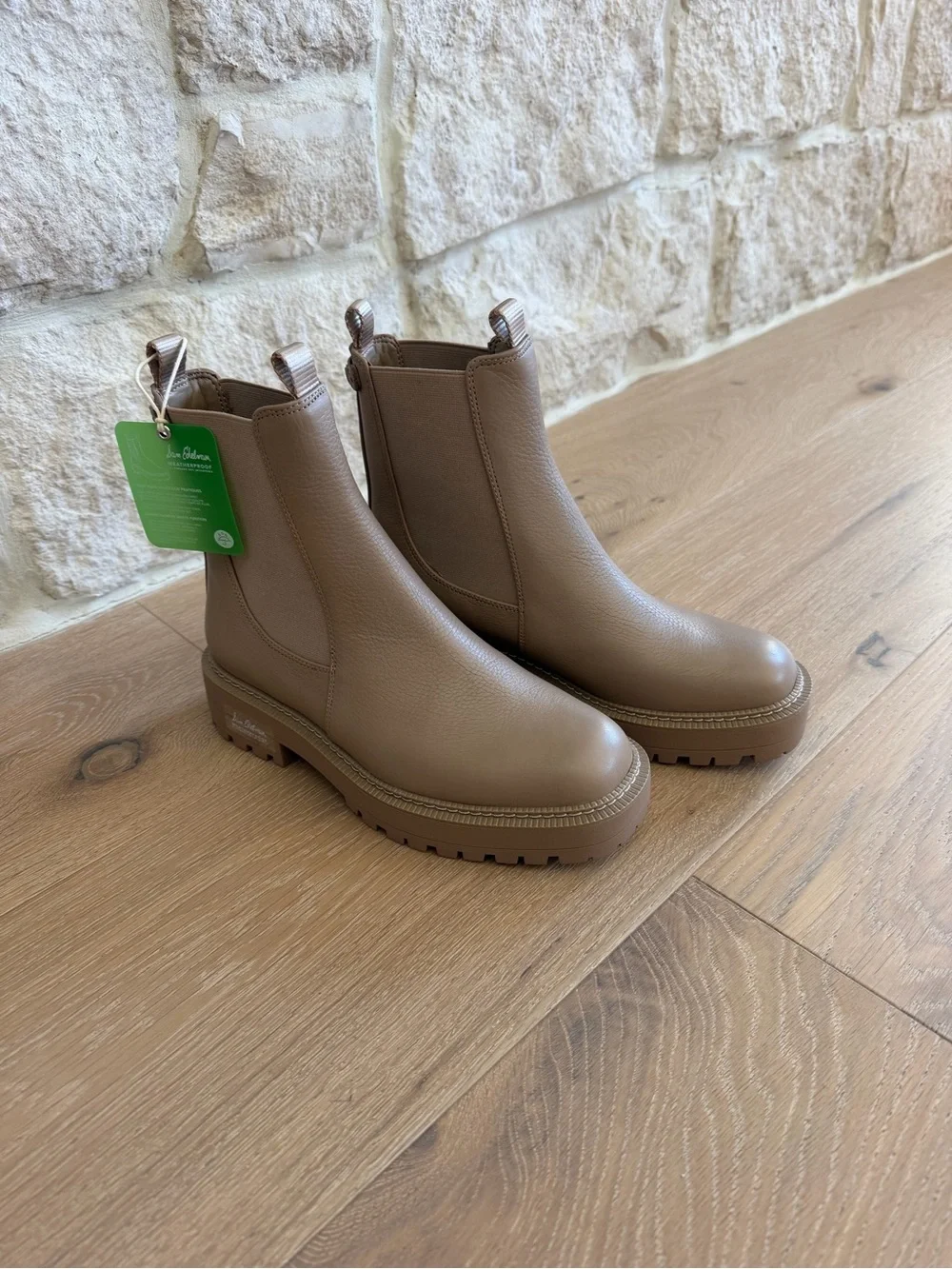 Sam Edelman Tan Chelsea Lug Sole Ankle Boots